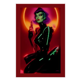 Póster Princesa Cybrella en el Baile Cyberpunk