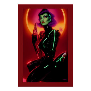 Póster Princesa Cybrella en el Baile Cyberpunk