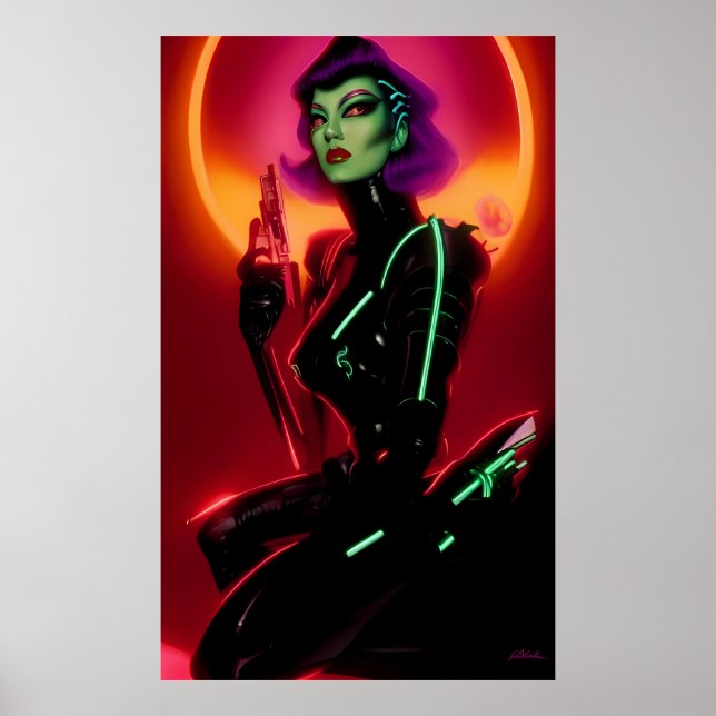 Póster Princesa Cybrella en el Baile Cyberpunk (Frente)