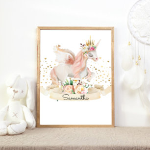 Póster Princesa de Criatura Mágica Unicornio Niña Guarder