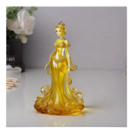Póster Princesa de cristal con vestido amarillo