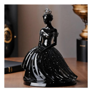 Póster Princesa de cristal de cristal con vestido negro