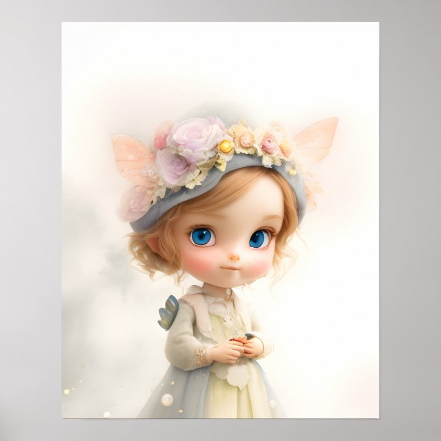 Póster Princesa de cuentos de hadas de mariposas (Frente)