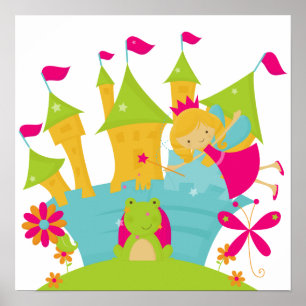 Póster Princesa de las hadas rubias