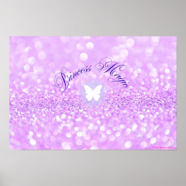 Póster Princesa de mariposa Purpurina morada (Frente)