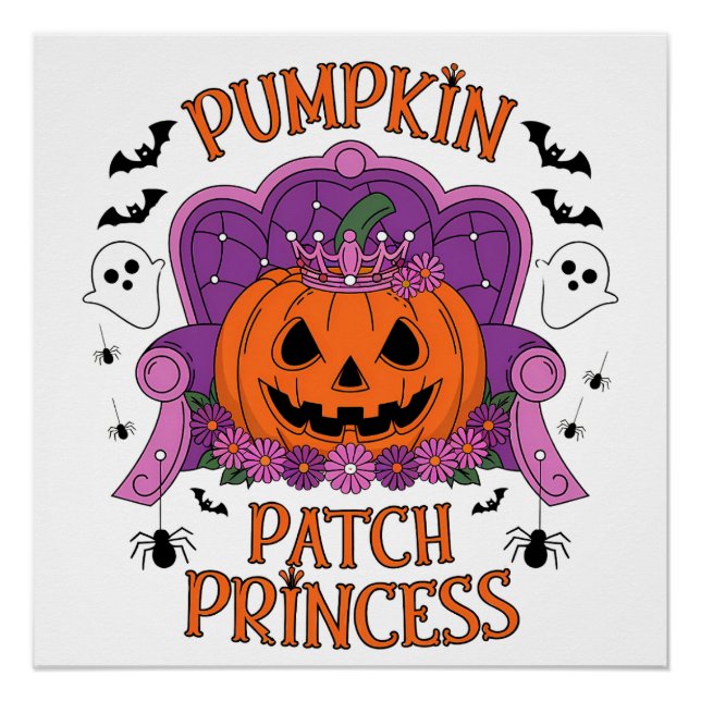 Póster princesa de parche de calabaza, halloween (Anverso)
