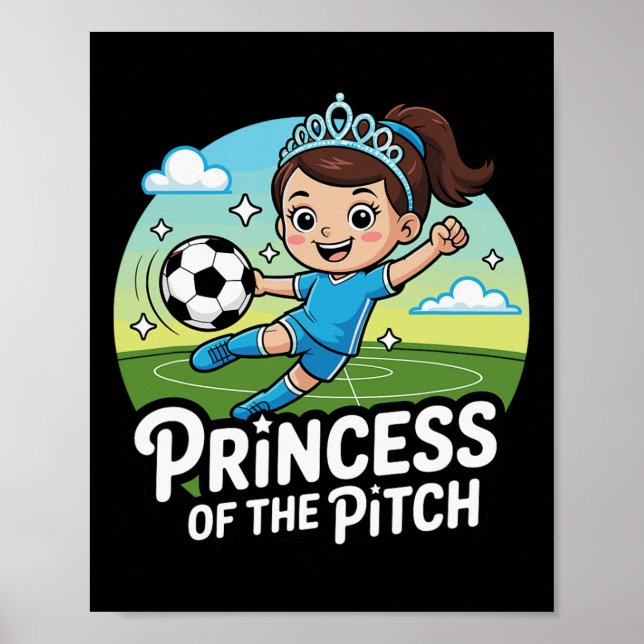 Póster Princesa Del Fútbol Para Niñas  (Frente)