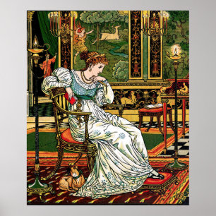 Póster Princesa Désirée, ilustración vintage de W. Crane