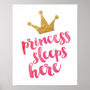 Póster Princesa duerme aquí niños poster imprimir