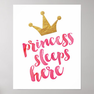 Póster Princesa duerme aquí niños poster imprimir