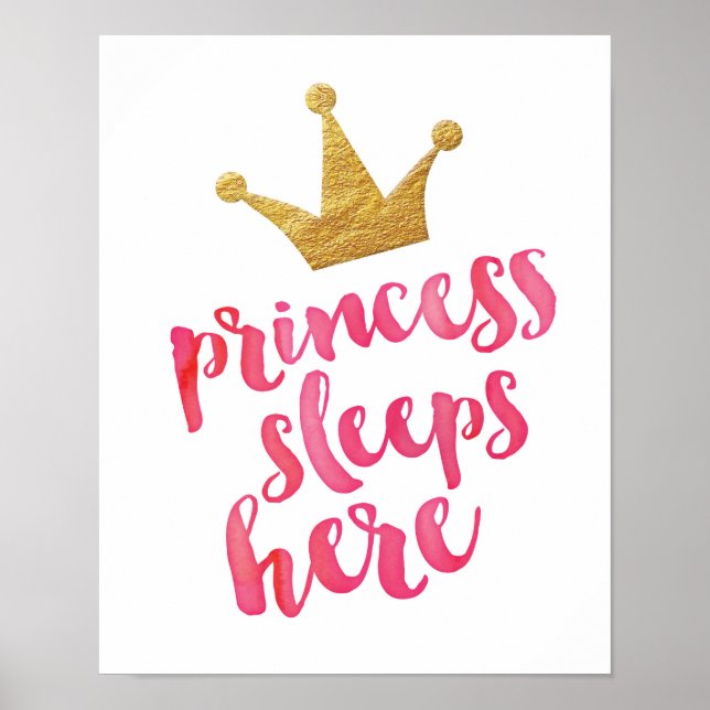 Póster Princesa duerme aquí niños poster imprimir (Frente)