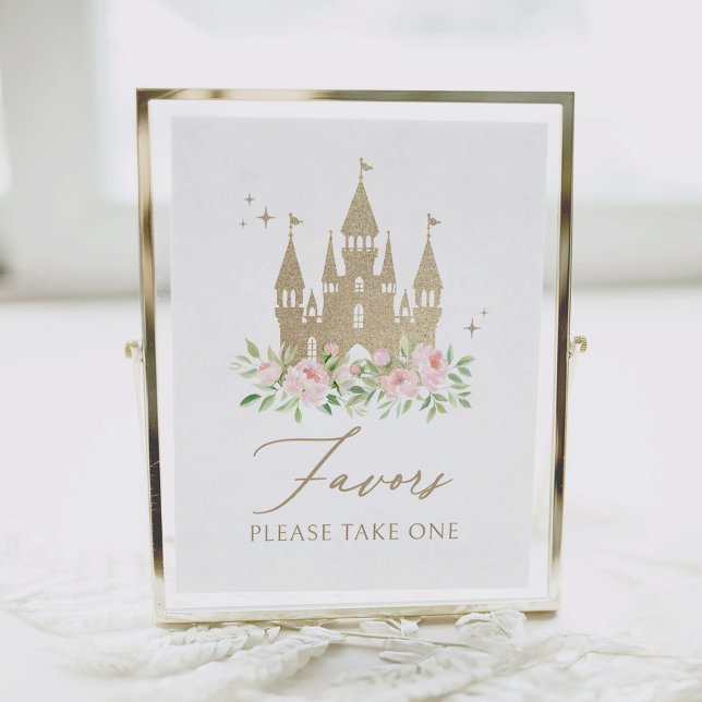 Póster Princesa floral rosa y dorada Cumpleaños favorece  (Subido por el creador)