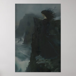 Póster Princesa gótica en el acantilado en pintura de pai