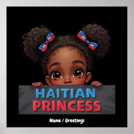Póster Princesa haitiana por el Día de la Bandera America