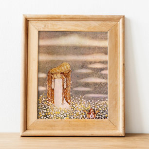 Póster Princesa John Bauer en la pradera de flores