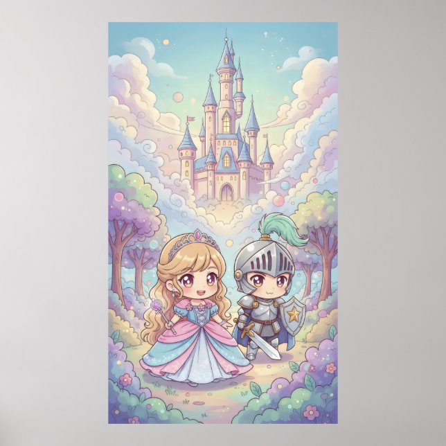 Póster Princesa Knight Magic Castle Forest (Frente)