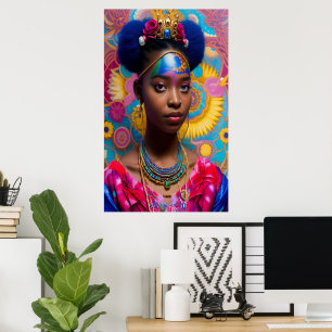 Póster Princesa linda con tiara