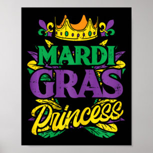 Póster Princesa Mardi Gras Graciosa Mujer del Carnaval Ma