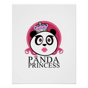 Póster Princesa Panda Panda Reina Corona Lindo