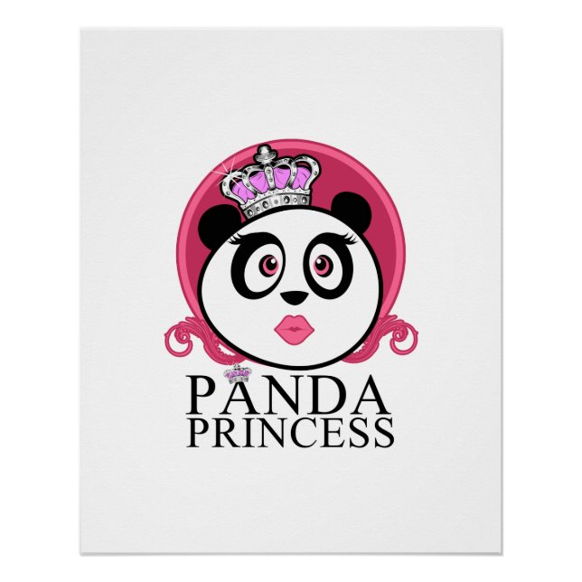 Póster Princesa Panda Panda Reina Corona Lindo (Anverso)