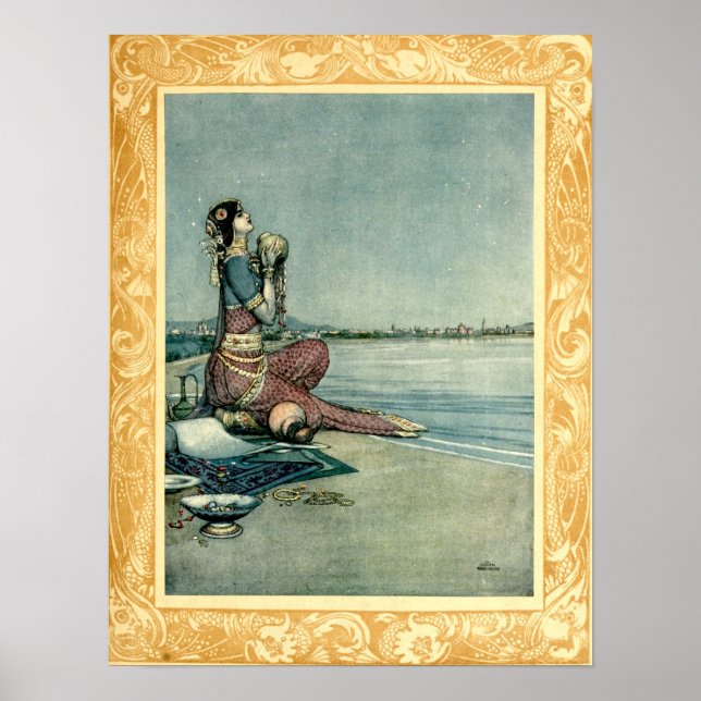 Póster Princesa por el mar, por Heath Robinson (Frente)