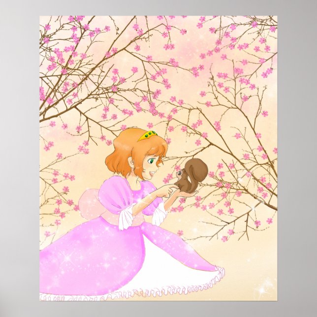 Póster Princesa rosa y poster de ardilla (Frente)