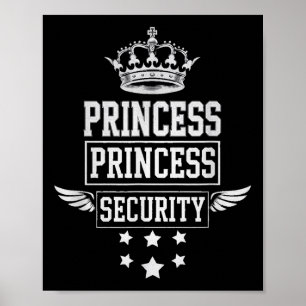 Póster Princesa Seguridad Retro Cumpleaños Papá Mamá Boys