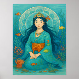 Póster Princesa submarina en Kimono