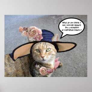 PÓSTER PRINCESA TATUS /GATO ELEGANTE,SOMBRERO GRANDE DE D