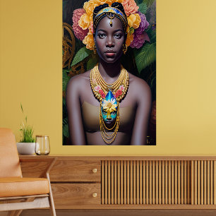 Póster Princesa tropical con gran collar