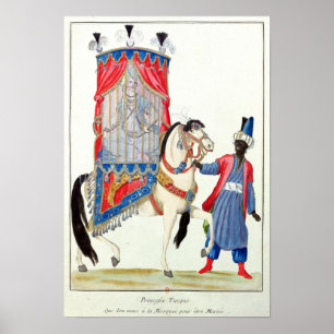 Póster Princesa turca en su manera a la mezquita