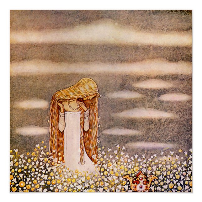 Póster "Princesa Tuvstarr" acuarela John Bauer (Anverso)