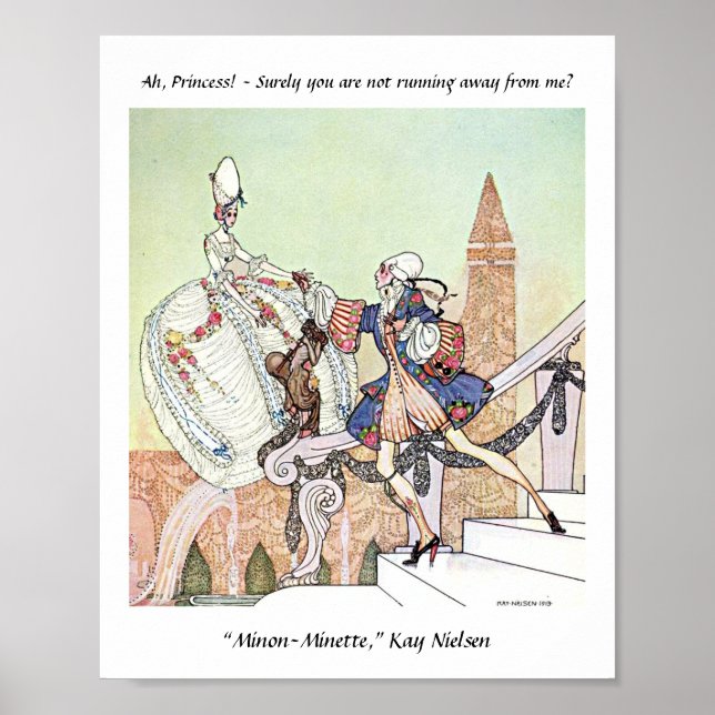 Póster Princesa voladora y príncipe conmocionado Kay Niel (Frente)