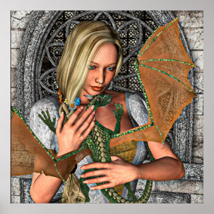 Póster Princesa y dragón