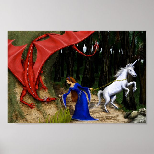 Póster Princesa y el Dragón 12 x 8 Poster (Frente)