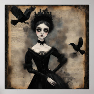 Póster Princesa y los cuervos