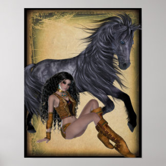 Póster Princesa y Poster de caballos de Estados Unidos