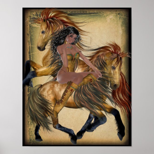 Póster Princesa y Poster de caballos de Estados Unidos (Frente)