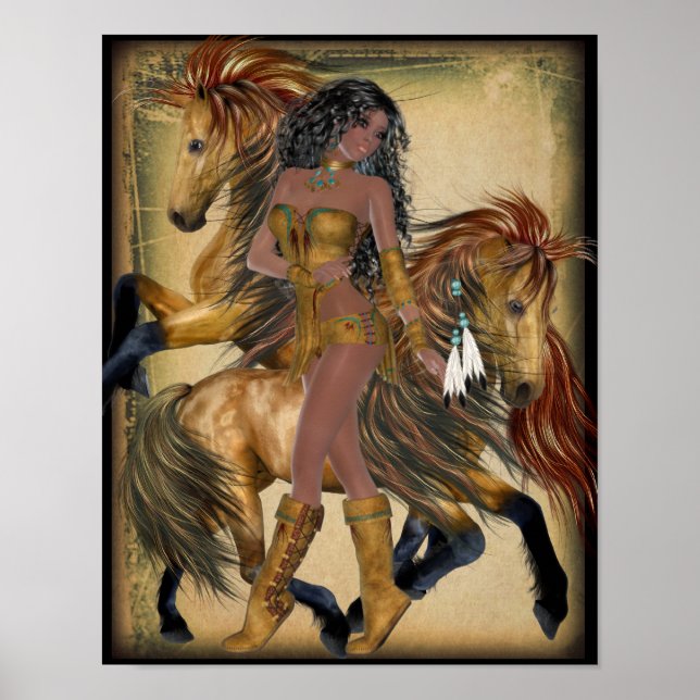 Póster Princesa y Poster de caballos de Estados Unidos (Frente)