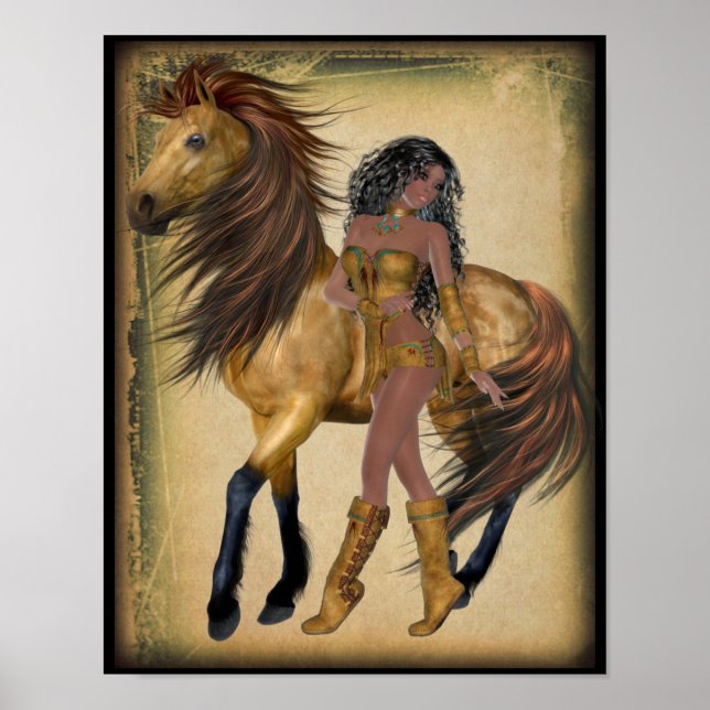 Póster Princesa y Poster de caballos de Estados Unidos (Frente)