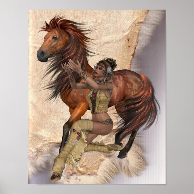 Póster Princesa y Poster de caballos de Estados Unidos (Frente)