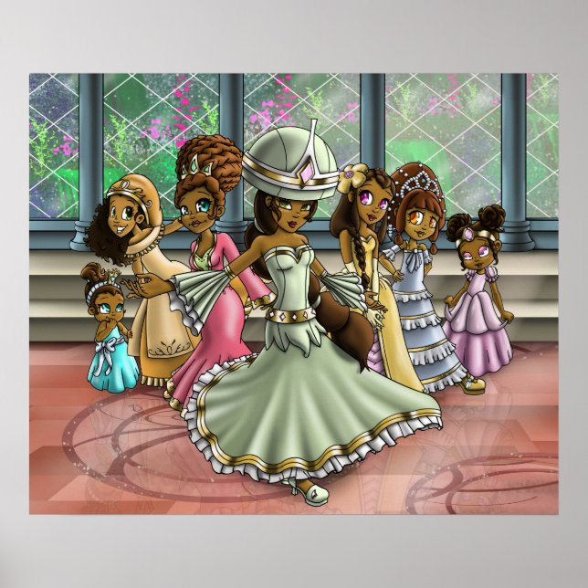 Póster Princesas afroamericanas (Frente)
