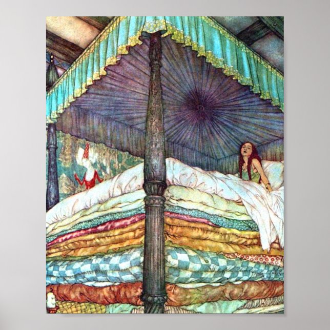 Póster Princess And The Pea Print - Fairy Tale Hans Ander (Frente)