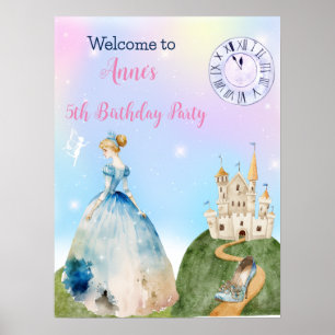 Póster Princess Birthday Kids Welcome Poster