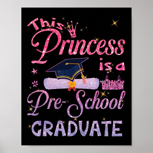 Póster Princess Es Un Graduado Preescolar (Frente)