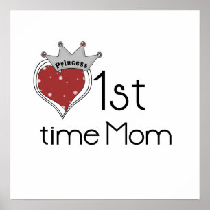 Póster Princess Heart First Time Mom Gifts