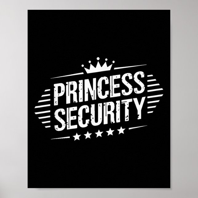 Póster Princess Security Boys Brother Retro Birthday Dad (Frente)