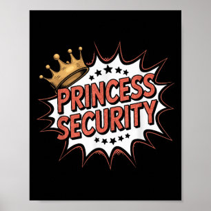 Póster Princess Security Retro Nacimiento Papá & amp; Mam
