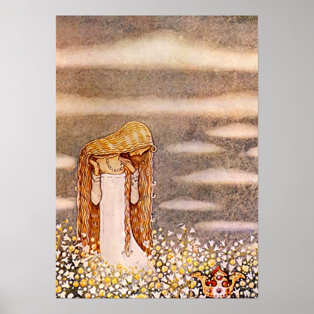Póster “Princess Tuvstarr” John Bauer Acuarela (Frente)