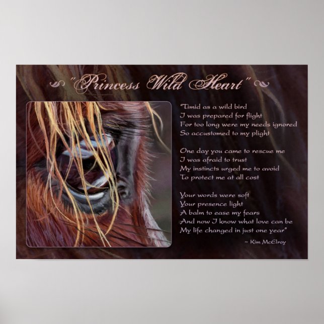 Póster Princess Wild Heart inspirador, © Kim McElroy (Frente)